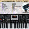 61 Keys Portable Keyboard with 200 Rhythms and 200 Tones for Beginners-Black