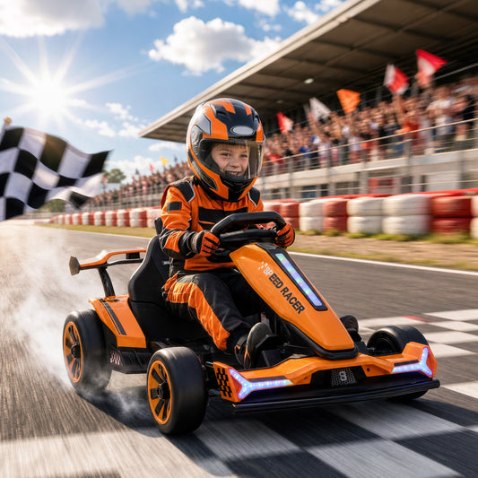 AIYAPLAY 24V Electric Go Kart in Orange