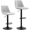 HOMCOM Set of Two Chenille-Feel Tub Bat Stools - Grey
