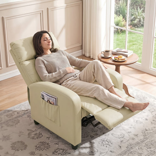 HOMCOM Recliner Armchair in Cream White
