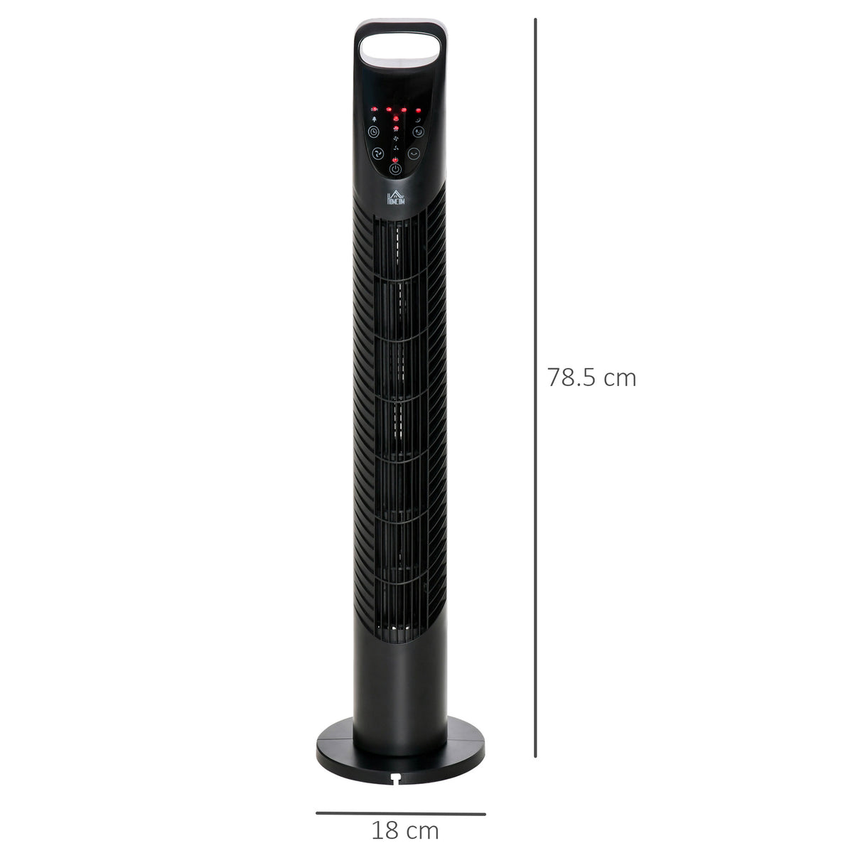 HOMCOM 31 Inch Bladeless Oscillating Tower Fan in Black