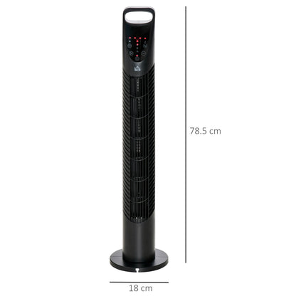 HOMCOM 31 Inch Bladeless Oscillating Tower Fan in Black