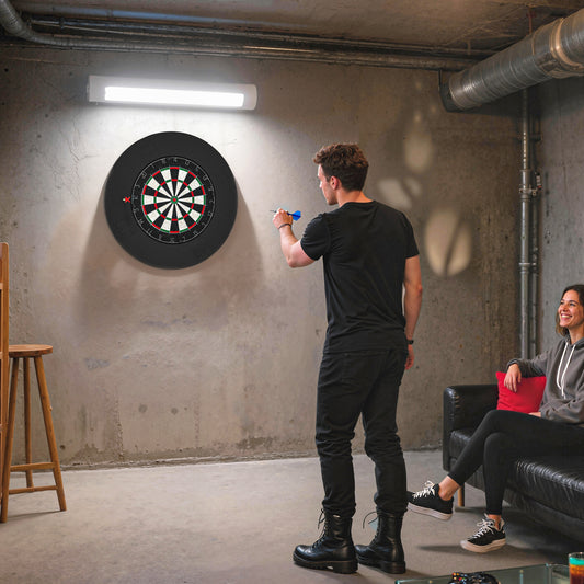 SPORTNOW Professional Bristle Dartboard Set with EVA Surround Ring in Black