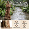 62cm St. Francis Statue with Bird Feeder Saint Francis of Assisi Garden Decoration-Brown