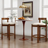 62cm Counter Height Bar Stools Set of 2 with Backrests and Footrests-Beige