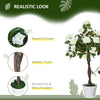 Outsunny Set of 2 Artificial Plants White Rose Floral in Pot, Fake Plants for Home Indoor Outdoor Decor, 90cm