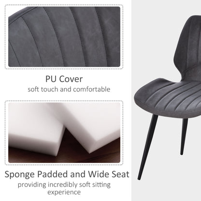 HOMCOM Dining Chairs Set of 2 in Grey