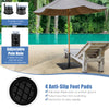63 CM Patio Umbrella Base with 4 Adjustable Footpads for Patio Poolside-Black