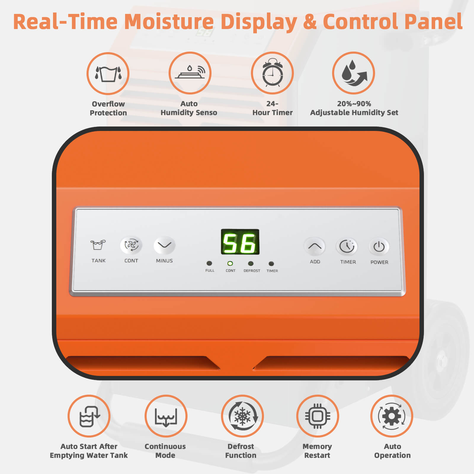 63L Commercial Dehumidifier with 24H Timer and Auto Defrost-Grey