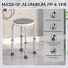 HOMCOM 360° Swivel Shower Chair, Height Adjustable Aluminium Shower Stool with Non-Slip Feet for Disabled, Elderly, Grey