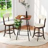 64/77CM Counter Height Chairs Set of 2 with Padded Seat and Backrest-Brown-Size 1