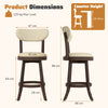 64/77CM Counter Height Chairs Set of 2 with Padded Seat and Backrest-Brown-Size 1