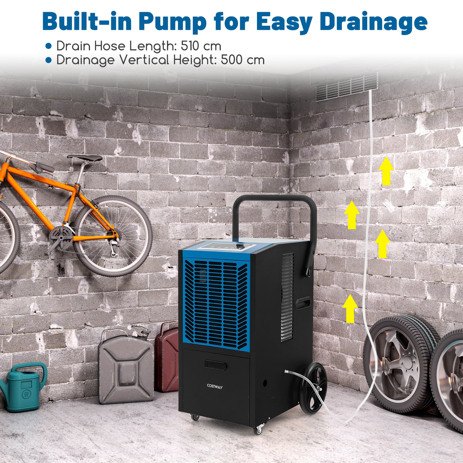 66L/Day Commercial Dehumidifier with ​​Built In Pump and 5m Drain Lift​