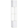 HOMCOM 156cm Floor Lamp Shelving Unit - White