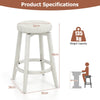 360° Swivel Upholstered Bar Stool Set of 2 with Footrest-White