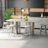 360° Swivel Upholstered Bar Stool Set of 2 with Footrest-White