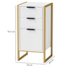 HOMCOM Bedroom Chest of Drawers, Industrial 3-Drawer Dresser, Storage Drawers Unit with Metal Frame for Living Room, White