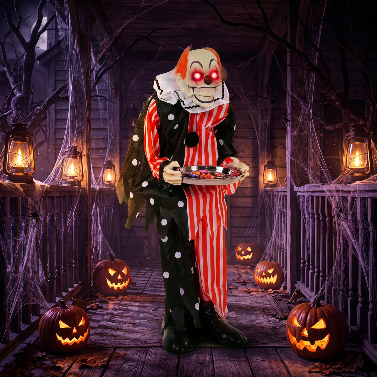 HOMCOM Animated Clown Halloween Decoration in Multi-coloured