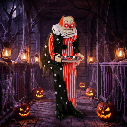 HOMCOM Animated Clown Halloween Decoration in Multi-coloured