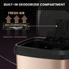 68L Step Trash Can with Soft Close Lid and Deodorizer Compartment-Golden