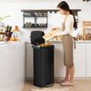 68L Step Trash Can with Soft Close Lid and Deodorizer Compartment-Black