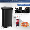 68L Step Trash Can with Soft Close Lid and Deodorizer Compartment-Black