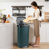 68L Step Trash Can with Soft Close Lid and Deodorizer Compartment-Dark Green