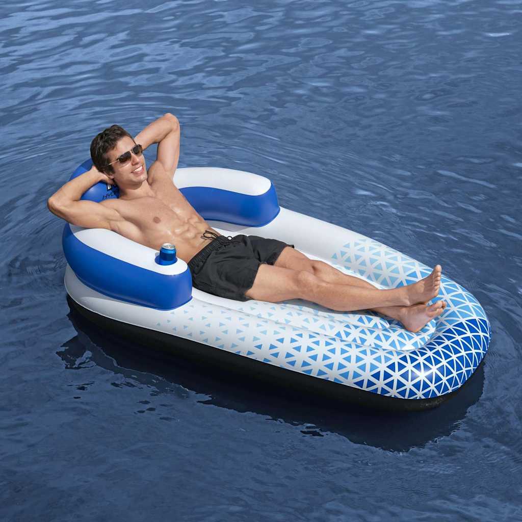 Bestway Floating Lounger | Blue and white | Vinyl | 183 x 97 x 53.5 cm 1