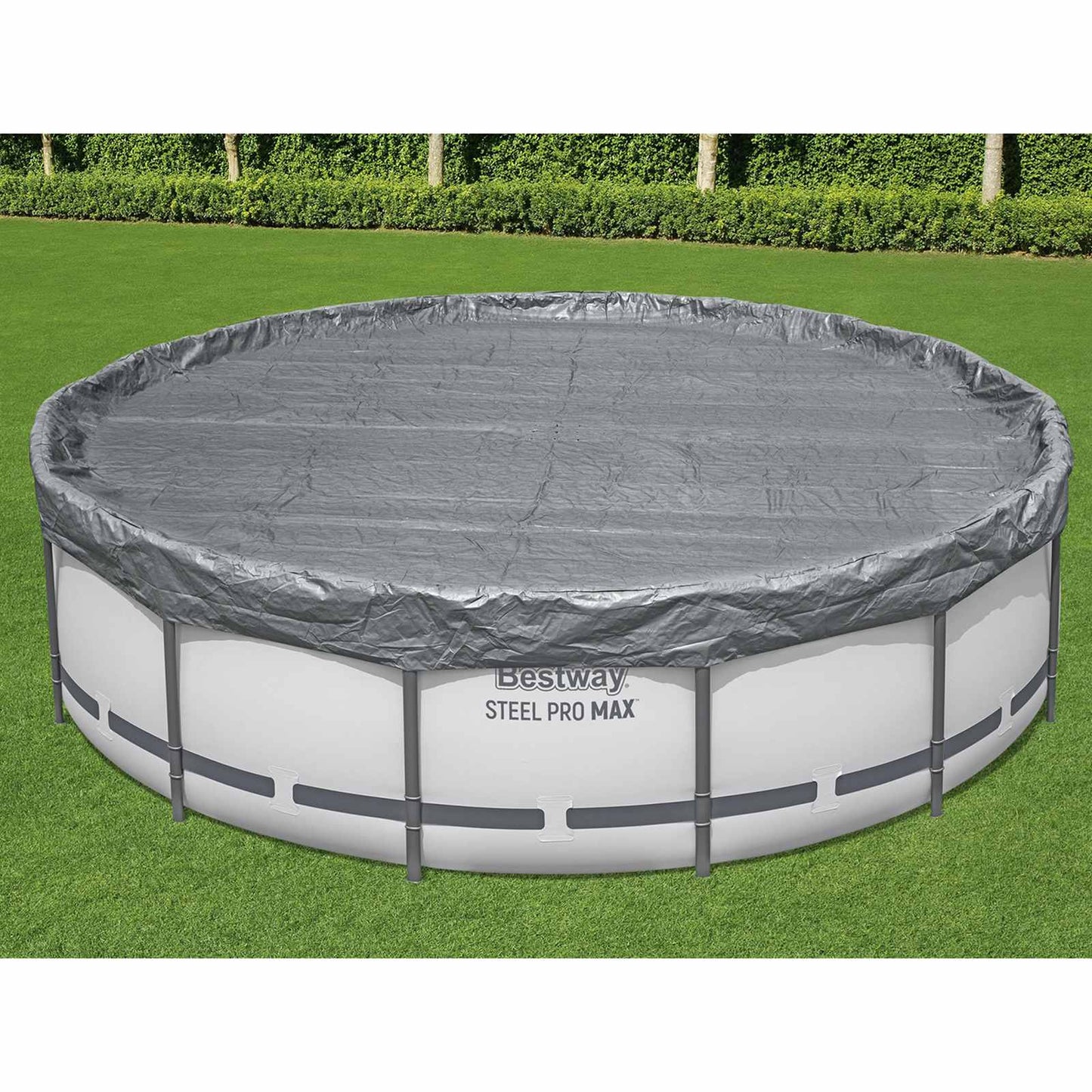 Bestway Pool Cover Ø4.57 m Round Polyester Grey 1
