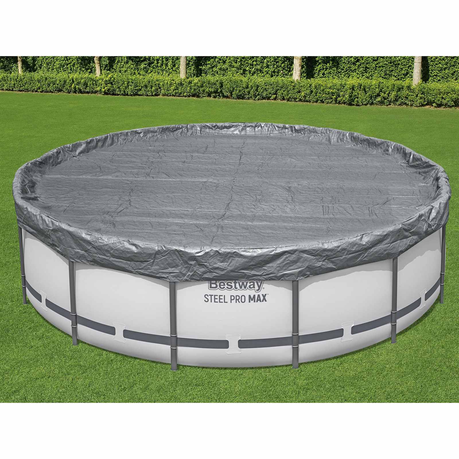 Bestway Pool Cover Ø4.57 m Round Polyester Grey 1