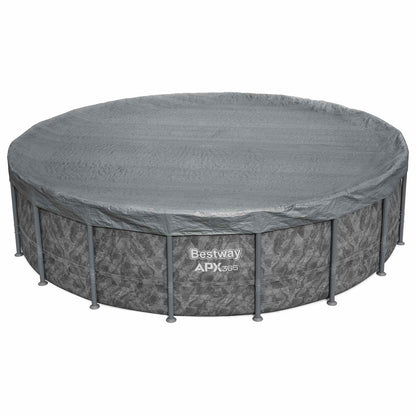 vidaXL Bestway Pool Cover Ø6.1 Round Polyester Grey