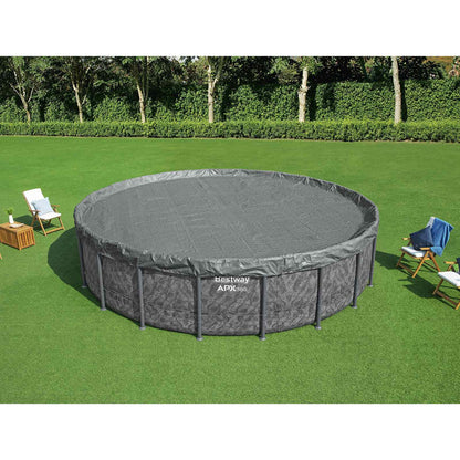 vidaXL Bestway Pool Cover Ø6.1 Round Polyester Grey