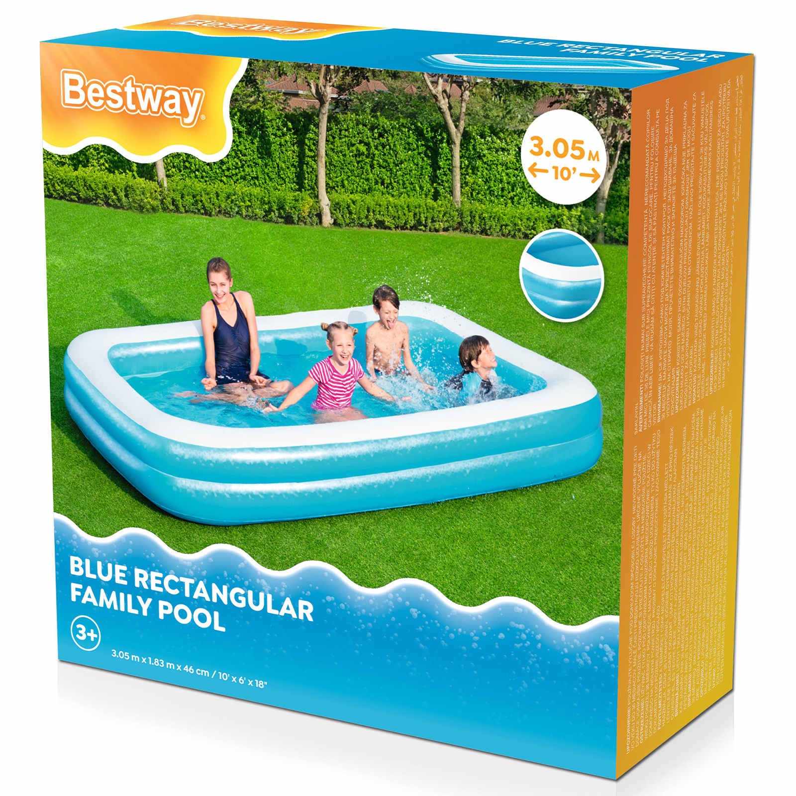 Bestway Inflatable Swimming Pool 305 x 183 x 46 cm Rectangular 3