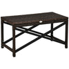 Outsunny PE Rattan Garden Side Table, Outdoor Coffee Table with X-Shape Frame, Mixed Brown