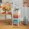 6 Drawers Storage Trolley with 4 Wheels for Makeup Beauty Salon-Colourful