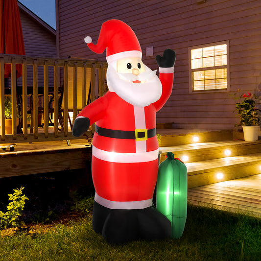 HOMCOM 7.5ft Inflatable Christmas Santa Claus in Red
