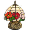 HOMCOM Handcrafted Classic Stained Glass Bedside Lamp, Tiffany-Style Table Lamp with Sculpted Dragonfly Base, Multi-Coloured