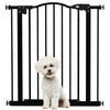 PawHut Metal 74-80cm Adjustable Pet Gate Safety Barrier w/ Auto-Close Door Black