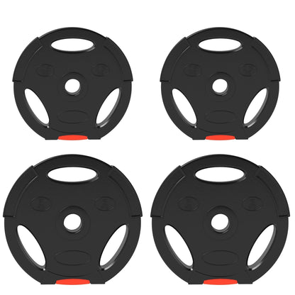 SPORTNOW Olympic Weight Plates Set, with Two 5kg and Two 2.5kg weights, Black
