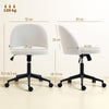 HOMCOM Teddy Fleece Office Chair with Wheels - Cream White