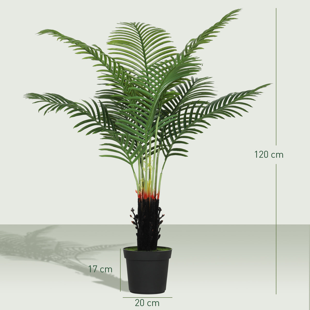 HOMCOM 120cm Artificial Areca Palm Tree in Green