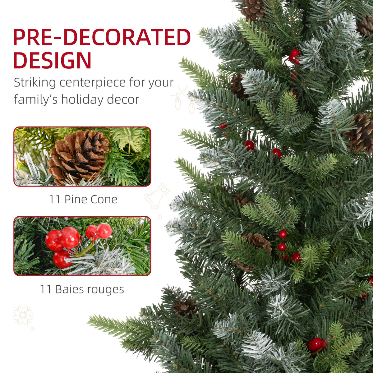 HOMCOM Set of Two 3ft Christmas Trees in Green