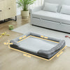 PawHut Dog Sofa Bed, Washable Pet Bed with Removable Cover and Non-Slip Bottom for Small, Medium and Large Dogs, Grey