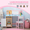 HOMCOM Kids Desk And Chair Set 2 PCs Childrens Table And Chair Set Multi Use Toddler Furniture with Whiteboard, Storage - Pink