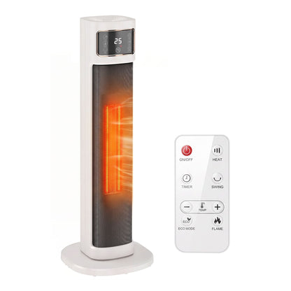 HOMCOM Portable Space Heater, 2000W Ceramic Heater with 4 Modes (Eco Mode), Adjustable Thermostat, Remote, Low Energy