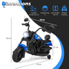 6V Kids Electric Motorbike with Detachable Training Wheels and Music-Navy