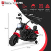 6V Kids Electric Motorbike with Detachable Training Wheels and Music-Red