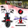 6V Kids Electric Motorbike with Detachable Training Wheels and Music-Red