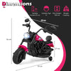 6V Kids Electric Motorbike with Detachable Training Wheels and Music-Rose