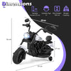 6V Kids Electric Motorbike with Detachable Training Wheels and Music-White